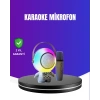 Mey İthalat® RGB Işıklı Astronot Bluetooth Hoparlör Karaoke Mikrofonlu