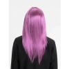 Mey İthalat® Rose Pembe Renk Düz Kesim Uzun Parti Peruğu Takma Saç