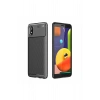 Mey İthalat®  Samsung Galaxy A01 Core Kılıf Auto Focus Karbon Kapak - Siyah