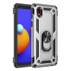 Mey İthalat®  Samsung Galaxy A01 Core Kılıf Sofya Yüzüklü Silikon Kapak - Gümüş