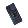 Mey İthalat®  Samsung Galaxy A02 Kılıf Pars Lens Yüzüklü Silikon - Lacivert