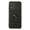 Mey İthalat®  Samsung Galaxy A02 Kılıf Pars Lens Yüzüklü Silikon - Siyah
