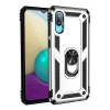 Mey İthalat®  Samsung Galaxy A02 Kılıf Sofya Yüzüklü Silikon Kapak - Gümüş