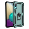 Mey İthalat®  Samsung Galaxy A02 Kılıf Sofya Yüzüklü Silikon Kapak - Yeşil