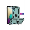Mey İthalat®  Samsung Galaxy A02 Kılıf Sofya Yüzüklü Silikon Kapak - Yeşil