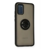 Mey İthalat®  Samsung Galaxy A02S Kılıf Montreal Yüzüklü Silikon Kapak - Siyah