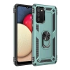 Mey İthalat®  Samsung Galaxy A02S Kılıf Sofya Yüzüklü Silikon Kapak - Yeşil