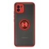 Mey İthalat®  Samsung Galaxy A03 Kılıf Montreal Yüzüklü Silikon Kapak - Kırmızı
