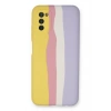 Mey İthalat®  Samsung Galaxy A03S Kılıf Ebruli Lansman Silikon - Sarı-Mavi