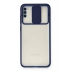 Mey İthalat®  Samsung Galaxy A11 Kılıf Palm Buzlu Kamera Sürgülü Silikon - Lacivert