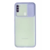 Mey İthalat®  Samsung Galaxy A11 Kılıf Palm Buzlu Kamera Sürgülü Silikon - Lila