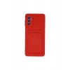 Mey İthalat®  Samsung Galaxy A14 4G Kılıf Kelvin Kartvizitli Silikon - Kırmızı