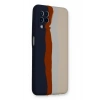 Mey İthalat®  Samsung Galaxy A22 Kılıf Ebruli Lansman Silikon - Lacivert-Krem