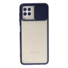 Mey İthalat®  Samsung Galaxy A22 Kılıf Palm Buzlu Kamera Sürgülü Silikon - Lacivert
