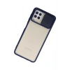 Mey İthalat®  Samsung Galaxy A22 Kılıf Palm Buzlu Kamera Sürgülü Silikon - Lacivert