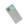 Mey İthalat®  Samsung Galaxy A22 Kılıf Palm Buzlu Kamera Sürgülü Silikon - Turkuaz