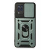 Mey İthalat®  Samsung Galaxy A22 Kılıf Pars Lens Yüzüklü Silikon - Yeşil