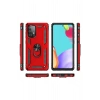 Mey İthalat®  Samsung Galaxy A52 Kılıf Sofya Yüzüklü Silikon Kapak - Kırmızı