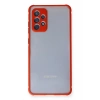 Mey İthalat®  Samsung Galaxy A72 Kılıf Miami Şeffaf Silikon - Kırmızı