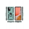 Mey İthalat®  Samsung Galaxy A72 Kılıf Sofya Yüzüklü Silikon Kapak - Yeşil