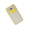 Mey İthalat®  Samsung Galaxy J7 Kılıf Palm Buzlu Kamera Sürgülü Silikon - Sarı