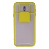 Mey İthalat®  Samsung Galaxy J7 Pro / J730 Kılıf Palm Buzlu Kamera Sürgülü Silikon - Sarı