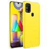 Mey İthalat®  Samsung Galaxy M31 Kılıf Nano içi Kadife Silikon - Sarı