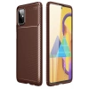 Mey İthalat®  Samsung Galaxy M51 Kılıf Auto Focus Karbon Kapak - Kahverengi
