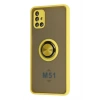 Mey İthalat®  Samsung Galaxy M51 Kılıf Montreal Yüzüklü Silikon Kapak - Sarı