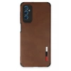 Mey İthalat®  Samsung Galaxy M52 5G Kılıf Loop Deri Silikon - Kahverengi