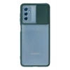 Mey İthalat®  Samsung Galaxy M52 5G Kılıf Palm Buzlu Kamera Sürgülü Silikon - Yeşil
