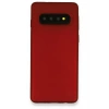 Mey İthalat®  Samsung Galaxy S10 Plus Kılıf First Silikon - Bordo