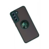 Mey İthalat®  Samsung Galaxy S21 FE Kılıf Montreal Yüzüklü Silikon Kapak - Yeşil