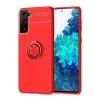 Mey İthalat®  Samsung Galaxy S21 Plus Kılıf Range Yüzüklü Silikon - Kırmızı