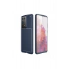 Mey İthalat®  Samsung Galaxy S21 Ultra Kılıf Auto Focus Karbon Kapak - Lacivert