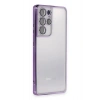 Mey İthalat®  Samsung Galaxy S21 Ultra Kılıf  Lensli Silikon - Mor