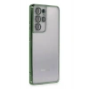 Mey İthalat®  Samsung Galaxy S21 Ultra Kılıf  Lensli Silikon - Yeşil
