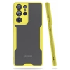 Mey İthalat®  Samsung Galaxy S21 Ultra Kılıf Platin Silikon - Sarı