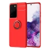 Mey İthalat®  Samsung Galaxy S21 Ultra Kılıf Range Yüzüklü Silikon - Kırmızı