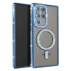 Mey İthalat®  Samsung Galaxy S23 Ultra Joke Simli Magneticsafe Kılıf - Mavi