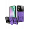 Mey İthalat®  Samsung Galaxy S24 FE Kılıf Joy Lens Standlı Kapak - Mor