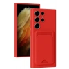 Mey İthalat®  Samsung Galaxy S24 Ultra Kılıf Kelvin Kartvizitli Silikon - Kırmızı