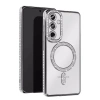 Mey İthalat®  Samsung Galaxy S25 Edge Joke Simli Magneticsafe Kılıf - Gümüş