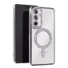 Mey İthalat®  Samsung Galaxy S25 Edge Joke Simli Magneticsafe Kılıf - Gümüş