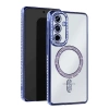 Mey İthalat®  Samsung Galaxy S25 Edge Joke Simli Magneticsafe Kılıf - Mavi