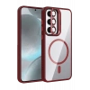 Mey İthalat®  Samsung Galaxy S25 Remim Lensli Magsafe Standlı Kapak - Bordo