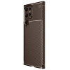 Mey İthalat®  Samsung Galaxy S25 Ultra Kılıf Auto Focus Karbon Kapak - Kahverengi