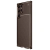 Mey İthalat®  Samsung Galaxy S25 Ultra Kılıf Auto Focus Karbon Kapak - Kahverengi