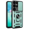 Mey İthalat®  Samsung Galaxy S25 Ultra Kılıf Pars Lens Yüzüklü Silikon - Yeşil