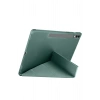 Mey İthalat®  Samsung Galaxy X610 Tab S9 FE Plus 12.4 Kılıf Kalemlikli Mars Tablet Kılıfı - Koyu Yeşil
